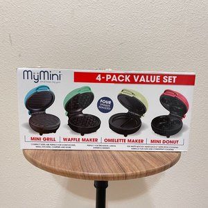 My Mini 4-Pack Value Set Waffle Maker, Omelette Maker, Mini Grill and Mini Donut